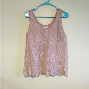 Pink lace tank top